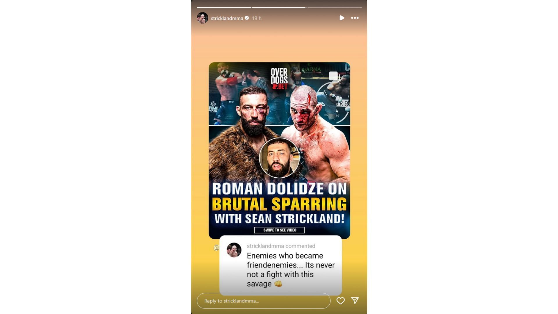 Sean Strickland's Instagram story